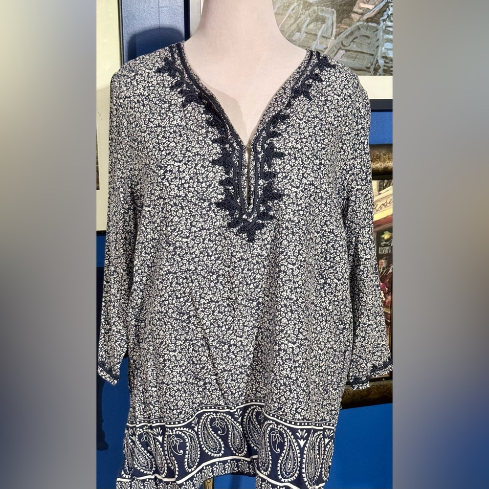 Anne Carson Black And White Patterned Blouse - image 8